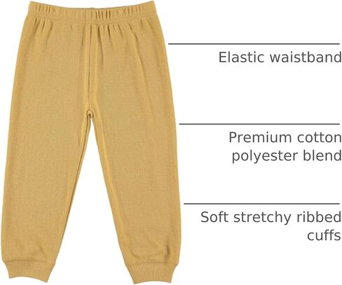 Cudlie 5-Pack Baby/Toddler Boys Jogger Pants - Lightweight Tapered Sweatpants - Lounge Jogger for Boys in Saudi Arabia