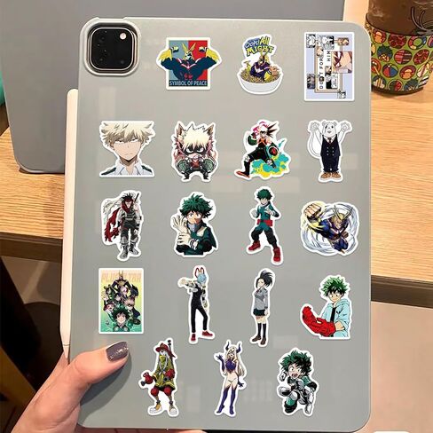 50 قطعة من ملصقات My Hero Academia للأطفال، ملصق فينيل رائع مقاوم للماء لأجهزة الكمبيوتر المحمول للمراهقين والبالغين، حقيبة سفر، هاتف، دراجة، زجاجة مياه، جيتار، كمبيوتر، لوح تزلج (My Hero) in Kuwait