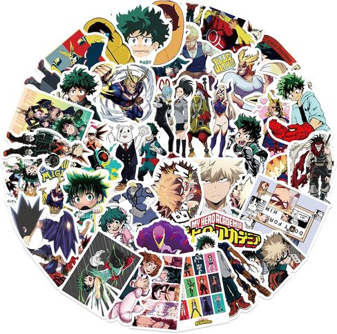 50 قطعة من ملصقات My Hero Academia للأطفال، ملصق فينيل رائع مقاوم للماء لأجهزة الكمبيوتر المحمول للمراهقين والبالغين، حقيبة سفر، هاتف، دراجة، زجاجة مياه، جيتار، كمبيوتر، لوح تزلج (My Hero) in Kuwait