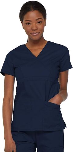 Dickies Gen Flex Women Scrubs Top Mock Wrap 817355 in Saudi Arabia