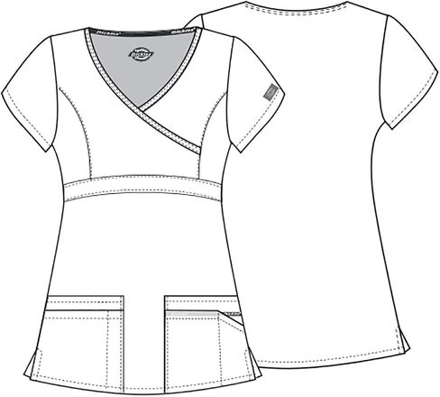 Dickies Gen Flex Women Scrubs Top Mock Wrap 817355 in Saudi Arabia