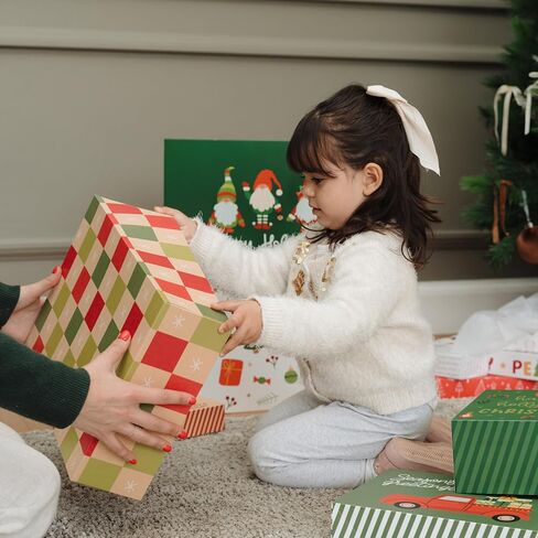 مجموعة علب هدايا عيد الميلاد الجميلة من ZICOTO مكونة من 15 قطعة - صناديق هدايا أنيقة للعطلات مع تصميمات احتفالية متنوعة لسهولة تغليف هدايا عيد الميلاد - مجموعة متنوعة مثالية للقمصان والملابس والمزيد in Saudi Arabia