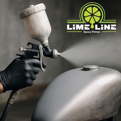 LiME LiNE 2K Epoxy Primer/Sealer Direct-to-Metal, Anti-Corrosive for Automotive & Industrial use/Isocyanate Free /2.1 voc Light - 2 Quart kit (Black) in Kuwait
