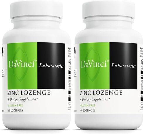 DaVinci Labs Zinc Lozenge - Dietary Supplement to Support Fertility, Immunity, Joint Health and Skin* - with 23 mg Zinc per Serving - Gluten-Free - Lemon Flavor - 60 Lozenges in Saudi Arabia