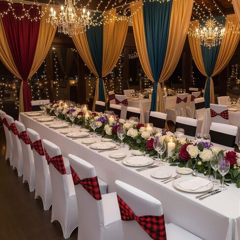 Newwiee Burlap Stretch Chair Sashes Linen Spandex Chair Sashes Dining Rustic Chair Bands Ties for Wedding Dining Banquet Event Party Favor Ceremony Decoration (24 Pieces) in Kuwait