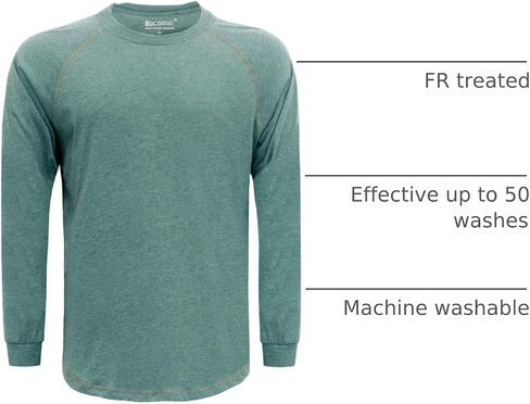 BOCOMAL FR Shirts for Summer 4oz EX Light Weight Flame Resistant Base Layer CAT1 Fire Retardant Crew Shirt in Saudi Arabia