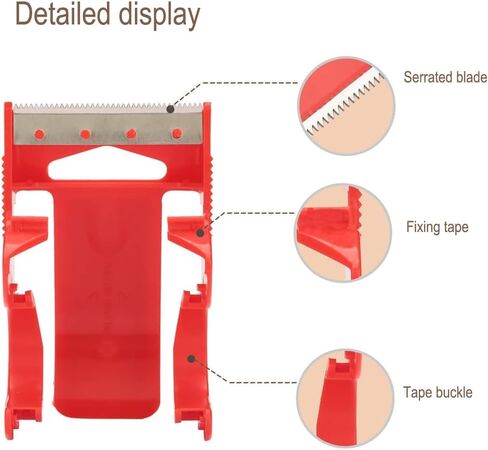 Strong & Durable Packing Tape Dispenser Shipping Refill for Packaging Mailing Moving Supplies Boxes Warehouses or General Packing, Red in Saudi Arabia