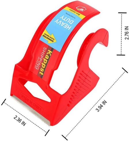 Strong & Durable Packing Tape Dispenser Shipping Refill for Packaging Mailing Moving Supplies Boxes Warehouses or General Packing, Red in Saudi Arabia