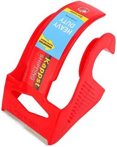 Strong & Durable Packing Tape Dispenser Shipping Refill for Packaging Mailing Moving Supplies Boxes Warehouses or General Packing, Red in Saudi Arabia