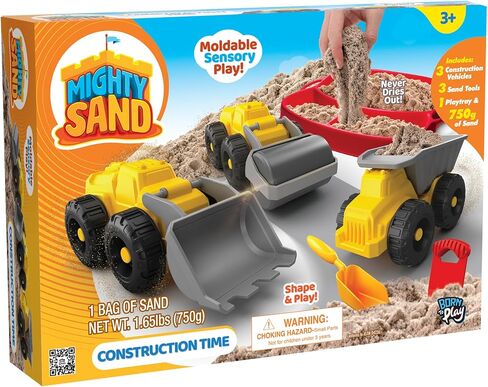 Construction Time Playset for Kids – Soft Moldable Sand, Trucks, Tools & Play Tray for Sensory Building Fun and Imaginative Play Without Mess in Saudi Arabia
