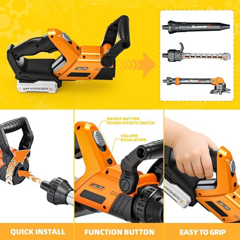 Kids Tool Set, 3 IN 1 Kids Power Garden Tools with Sounds & Lights, Toy Weed Wacker, Toy Leaf Blower and Hedge Trimmer, Outdoor Toys, Toy Tools, Christmas Birthday Gifts for Boys 3 4 5 6 7 8 Year Old in Saudi Arabia