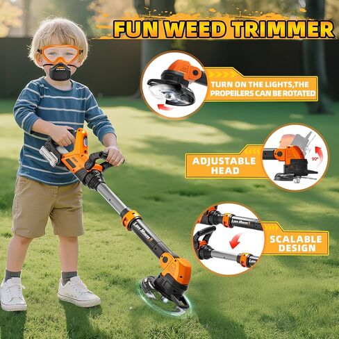Kids Tool Set, 3 IN 1 Kids Power Garden Tools with Sounds & Lights, Toy Weed Wacker, Toy Leaf Blower and Hedge Trimmer, Outdoor Toys, Toy Tools, Christmas Birthday Gifts for Boys 3 4 5 6 7 8 Year Old in Saudi Arabia