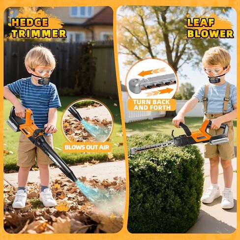 Kids Tool Set, 3 IN 1 Kids Power Garden Tools with Sounds & Lights, Toy Weed Wacker, Toy Leaf Blower and Hedge Trimmer, Outdoor Toys, Toy Tools, Christmas Birthday Gifts for Boys 3 4 5 6 7 8 Year Old in Saudi Arabia