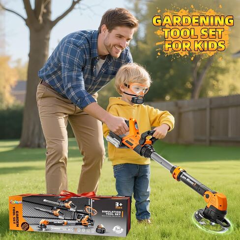 Kids Tool Set, 3 IN 1 Kids Power Garden Tools with Sounds & Lights, Toy Weed Wacker, Toy Leaf Blower and Hedge Trimmer, Outdoor Toys, Toy Tools, Christmas Birthday Gifts for Boys 3 4 5 6 7 8 Year Old in Saudi Arabia