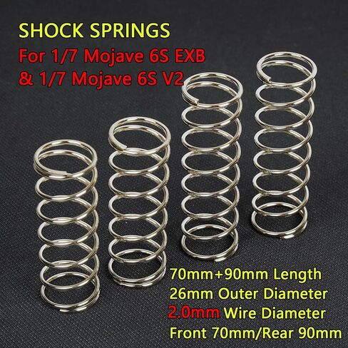 Bearing Steel Shock Absorbers Springs for ARRMA 1/7 Mojave EXB 6S,4PCS Thicker Wire Diameter Extra Hard Shock Spring Designed for Raising The Vehicle Durable Upgrade Part,ARA330638-F 80mm/R 100mm in Saudi Arabia
