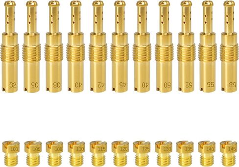 16PCS Carburetor Main Jet Kits # 88 90 95 98 100 105 110 115 120 125 130 135 140 145 150 155, Compatible with Mikuni VM22 VM24 VM26 125CC 150CC 200CC 250CC Carb, Compatible with Powersports in Saudi Arabia