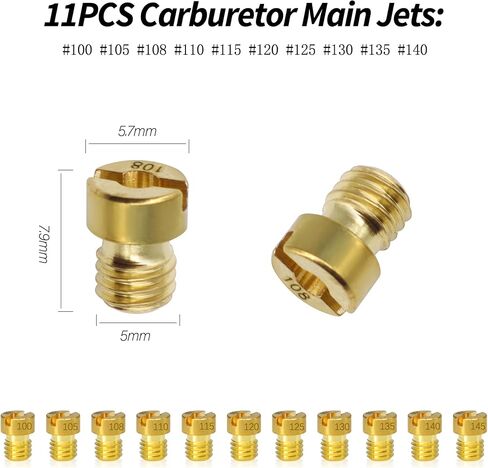 16PCS Carburetor Main Jet Kits # 88 90 95 98 100 105 110 115 120 125 130 135 140 145 150 155, Compatible with Mikuni VM22 VM24 VM26 125CC 150CC 200CC 250CC Carb, Compatible with Powersports in Saudi Arabia