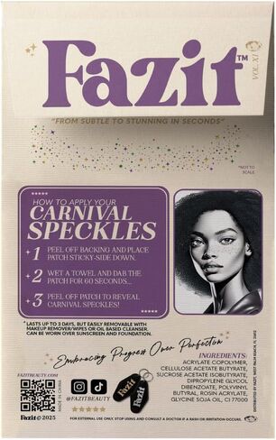 Fazit Makeup Patches - Carnival Speckles - Limited Edition - Glow Up Make-Up Patches - Cute Glitter Makeup Accessories for Women - Cosmetic Glitter for Face in Kuwait