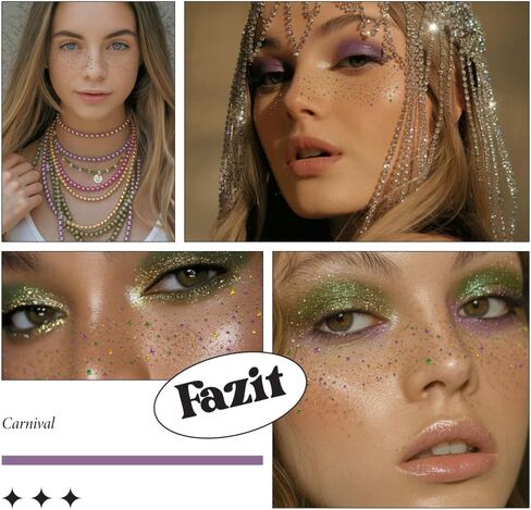 Fazit Makeup Patches - Carnival Speckles - Limited Edition - Glow Up Make-Up Patches - Cute Glitter Makeup Accessories for Women - Cosmetic Glitter for Face in Kuwait