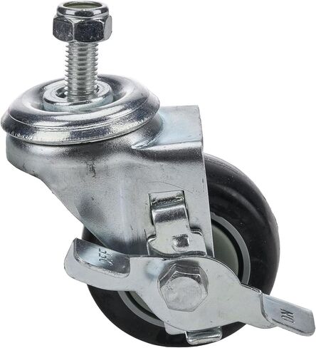 Caster Wheel for Chassis Dolly Locking | Chassis Dolly Caster - 1/2 in Studs - Locking - 3 in Wheels - Rubber/Steel - Each in Saudi Arabia