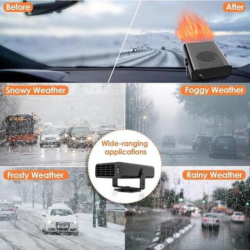 Portable Car Heater, Car Heaters for Vehicle, 150W 12 Volt Heaters, Multi-Functional Car Defroster Windshield Heater, 2 in 1 Fast Heating and Cooling Fan for Car, Truck, SUV in Saudi Arabia