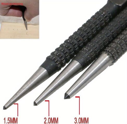3Pcs Non-Slip Center Pin Punch Set High-Carbon Steel Center Punch for Alloy Steel Metal Wood Drilling Tool in Saudi Arabia
