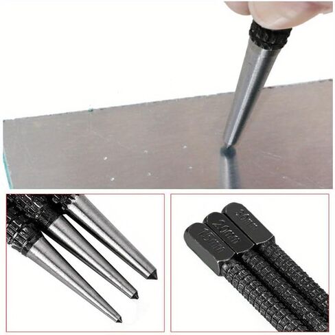 3Pcs Non-Slip Center Pin Punch Set High-Carbon Steel Center Punch for Alloy Steel Metal Wood Drilling Tool in Saudi Arabia