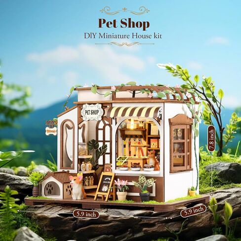 DIY Book Nook Kit - Bookend Diorama with LED - 3D Wooden Puzzle DIY Miniature House Kits - Bookshelf Insert Decor - Booknook Dollhouse Crafts Hobbies Gifts for Adults (Hanging Garden) in Saudi Arabia