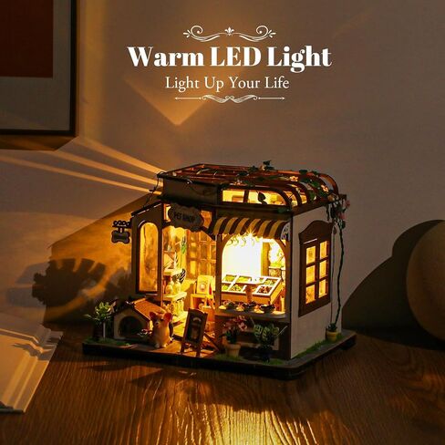 DIY Book Nook Kit - Bookend Diorama with LED - 3D Wooden Puzzle DIY Miniature House Kits - Bookshelf Insert Decor - Booknook Dollhouse Crafts Hobbies Gifts for Adults (Hanging Garden) in Saudi Arabia
