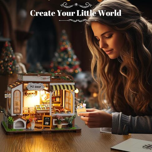 DIY Book Nook Kit - Bookend Diorama with LED - 3D Wooden Puzzle DIY Miniature House Kits - Bookshelf Insert Decor - Booknook Dollhouse Crafts Hobbies Gifts for Adults (Hanging Garden) in Saudi Arabia