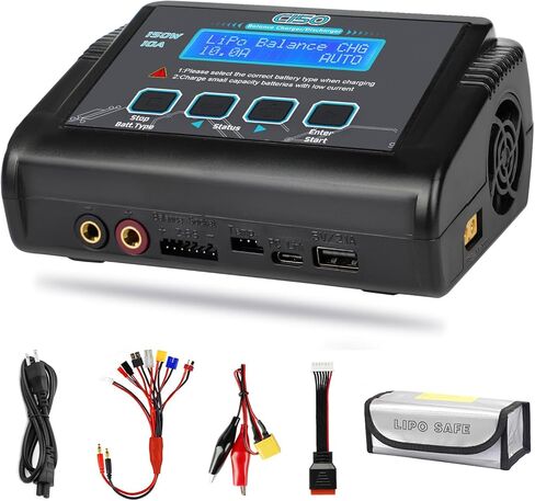 LiPo Battery Charger, 150W 10A RC Balance Fast Battery Charger Discharger for 1S-6S LiPo/Li-ion/Life/LiHV Battery 1-15S NiMH/NiCD PB Smart Batteries RC Car Drone in Kuwait
