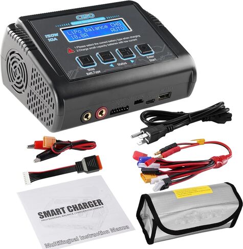 LiPo Battery Charger, 150W 10A RC Balance Fast Battery Charger Discharger for 1S-6S LiPo/Li-ion/Life/LiHV Battery 1-15S NiMH/NiCD PB Smart Batteries RC Car Drone in Kuwait