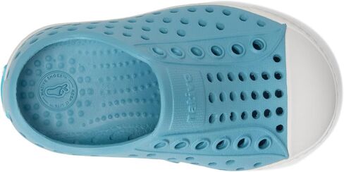 Native Shoes Kids Jefferson (طفل صغير/طفل صغير) - الجزء العلوي والبطانة من مادة EVA - ثقوب للتحكم في درجة الحرارة أخضر روكي/أبيض صدفي 4 طفل صغير M in Saudi Arabia