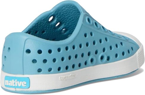 Native Shoes Kids Jefferson (طفل صغير/طفل صغير) - الجزء العلوي والبطانة من مادة EVA - ثقوب للتحكم في درجة الحرارة أخضر روكي/أبيض صدفي 4 طفل صغير M in Saudi Arabia