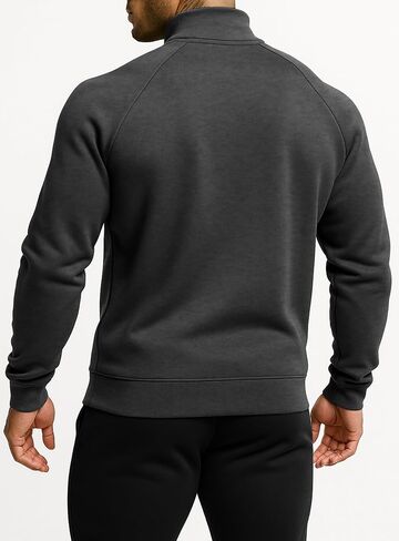 Men's Quarter Zip Pullover Sweatshirts Fleece Sweatshirt Stand Collar Long Sleeve Shirt with kangaroo Pocket in Saudi Arabia