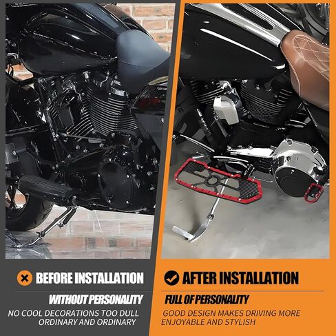 أوتاد قدم للسائق والراكب على الأرض مناسبة لدراجة Harley Touring Dyna FLD CVO Street Glide Electra Glide Road King Road Glide Trike Ultra Limited باللون الأحمر in Kuwait