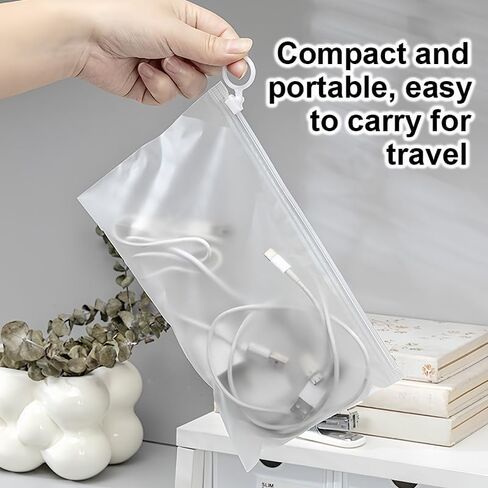 Waterproof Zipper Pouches, 10 Pcs Matte Organizing Storage 9.5x6 in, Plastic Bags for Office Supplies, Toys, Cosmetics, Cable, Travel Storage, Office and Home Organization in Saudi Arabia