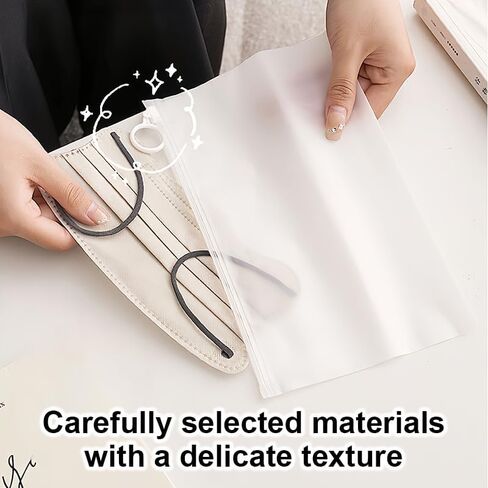 Waterproof Zipper Pouches, 10 Pcs Matte Organizing Storage 9.5x6 in, Plastic Bags for Office Supplies, Toys, Cosmetics, Cable, Travel Storage, Office and Home Organization in Saudi Arabia