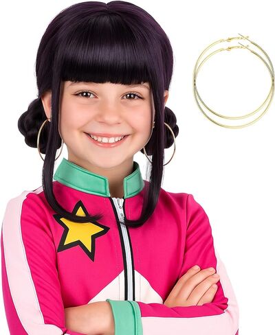 مورفالي شعر مستعار مجعد بطول 80 سم من موانا للفتيات والنساء، للحفلات التنكرية والهالوين، بني داكن in Kuwait