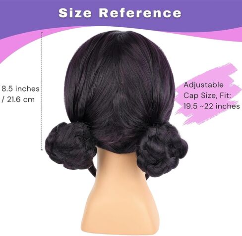 مورفالي شعر مستعار مجعد بطول 80 سم من موانا للفتيات والنساء، للحفلات التنكرية والهالوين، بني داكن in Kuwait