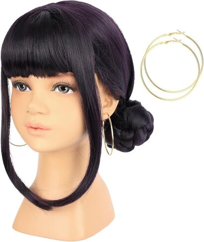 مورفالي شعر مستعار مجعد بطول 80 سم من موانا للفتيات والنساء، للحفلات التنكرية والهالوين، بني داكن in Kuwait