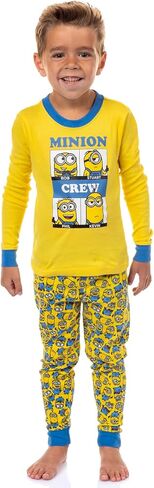 طقم بيجامة نوم من INTIMO Despicable Me للأطفال الصغار من Minions Crew Bob Stuart Phil Kevin بأكمام طويلة in Saudi Arabia