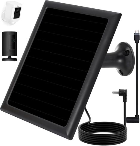Ring Camera Solar Panel, Compatible with Ring Stick Up Cam Battery, Ring Spotlight Cam Battery, Not for Spotlight Plus/Pro, Waterproof, 6W Fast Charging, DC3.5mm Plug (2PACK) in Kuwait