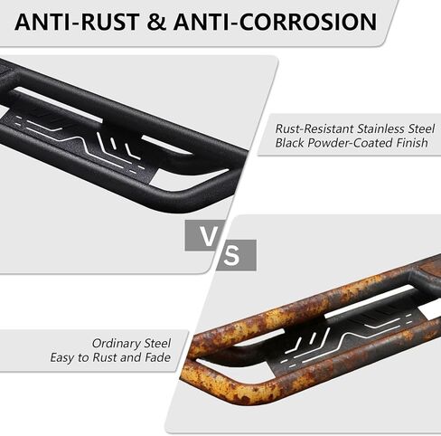 Running Boards Compatible with 2018-2025 Jeep Wrangler JL 4 Doors, Black Heavy Duty Carbon Side Steps Rails Round Tube Nerf Bars in Saudi Arabia