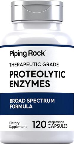Piping Rock Proteolytic Enzymes Supplements | 120 Capsules | Therapeutic Grade | Broad Spectrum Formula | with Turmeric Curcumin Complex | Vegetarian, Non-GMO, Gluten Free in Saudi Arabia
