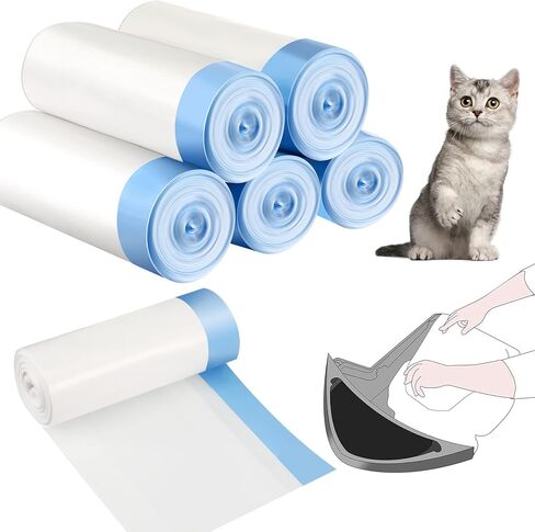 Harloon 160 Count Cat Litter Box Liner Bags with Drawstring Compatible with Litter-Robot 3/4 Waste Drawer Liners Cat Litter Bags 9-11 Gallons Replacement Waste Bags for Cat Pan Waste Pet Supply in Saudi Arabia