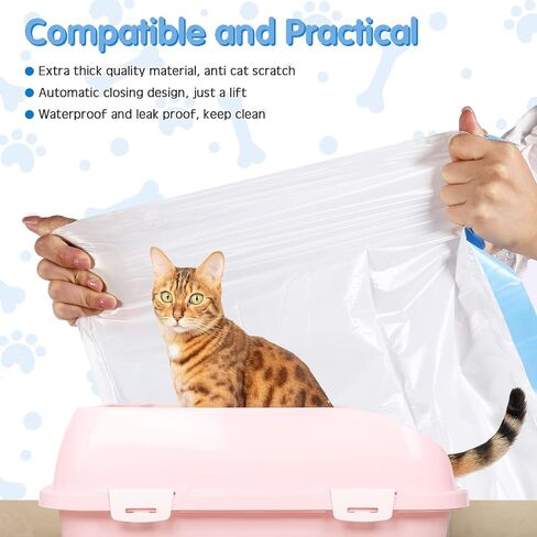Harloon 160 Count Cat Litter Box Liner Bags with Drawstring Compatible with Litter-Robot 3/4 Waste Drawer Liners Cat Litter Bags 9-11 Gallons Replacement Waste Bags for Cat Pan Waste Pet Supply in Saudi Arabia