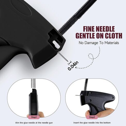 Black Quick Stitch Sewing Gun - Includes 6 Mini Needles and 4000pcs Fasteners (2000 Black & 2000 White) Clothing Stitch Gun Quick Stitchy Sewing Kit in Saudi Arabia