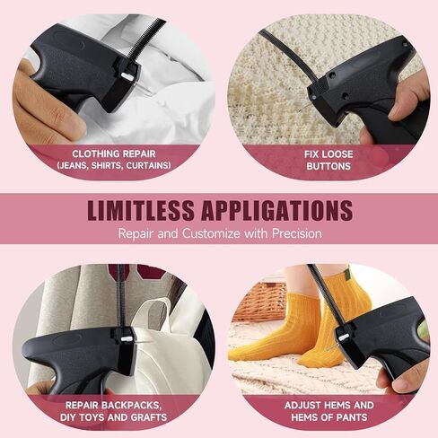 Black Quick Stitch Sewing Gun - Includes 6 Mini Needles and 4000pcs Fasteners (2000 Black & 2000 White) Clothing Stitch Gun Quick Stitchy Sewing Kit in Saudi Arabia