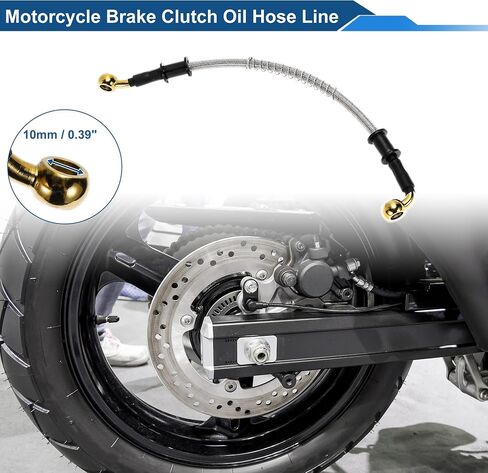 90 سم دراجة نارية الفرامل مخلب خرطوم النفط خط النايلون الفولاذ المقاوم للصدأ سلك جديلة بولي Motorcycle دراجة نارية خط الفرامل الهيدروليكية للدراجات النارية الدراجات الترابية لهجة فضية in Kuwait
